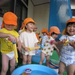 水が冷たくて気持ちいいね！