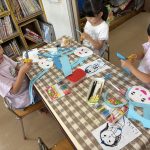 お化け製作👻自分で描いた見本を見ながらお面を作ったよ！❕